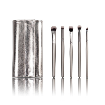 Silver Color Pocket Makeup Cosmetic Brush with Synthetic Hair